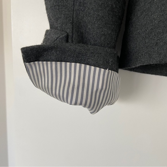 BANANA REPUBLIC GREY STRETCH CLASSIC RAYON BLEND SINGLE BREASTED BLAZER, 10 - Picture 13 of 15